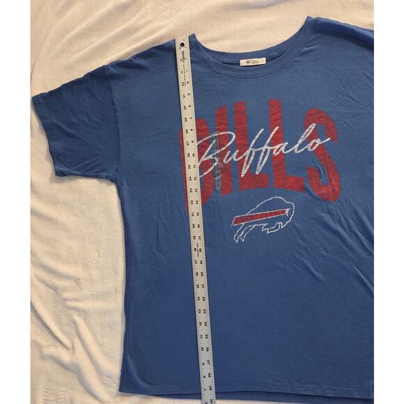 '47 Brand Buffalo Bills Women's NFL Graphic Tee Blue Red Logo NWT Size Large - Picture 7 of 9